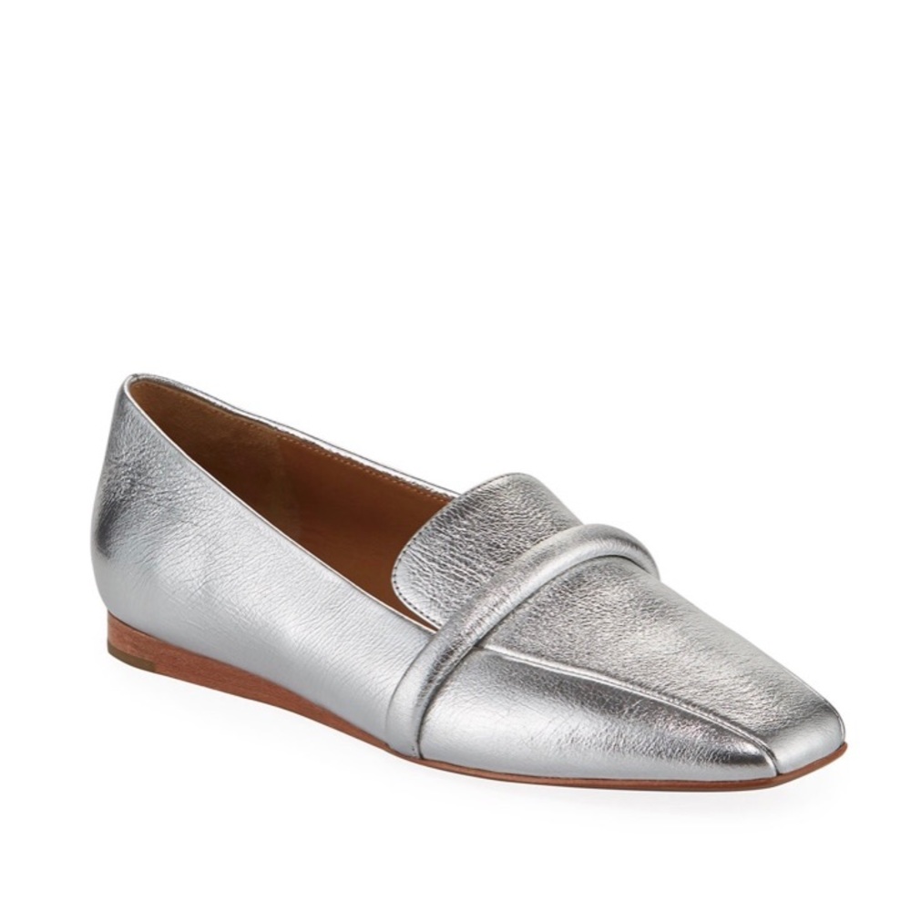 Veronica Beard Grier Metallic Leather Loafers Sz 7